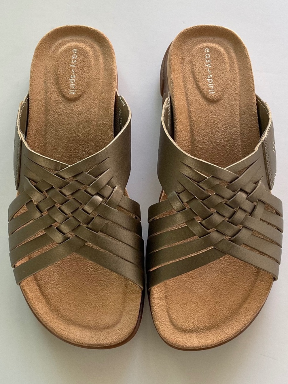 EASY SPIRIT Meadow Slide Sandal Bronze Leather Size 7 NWOT